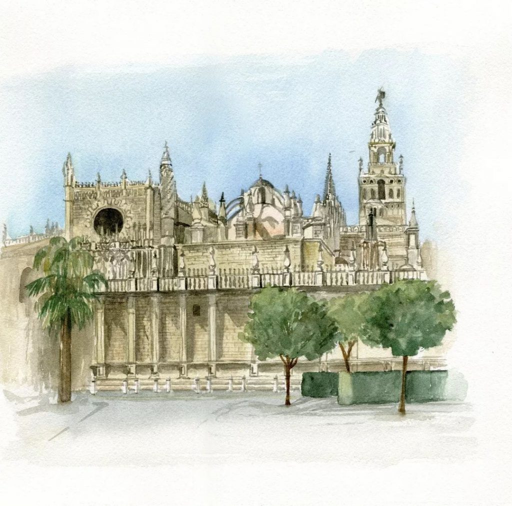 Acuarela Catedral de Sevilla Acuarela Catedral de Sevilla